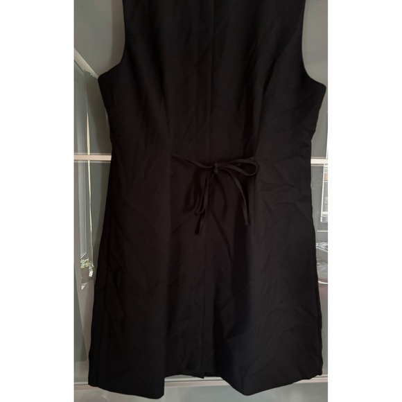 Abercrombie Fitch A&F Mara High Neck Black Button Front Vest Mini Dress Large - Picture 7 of 10